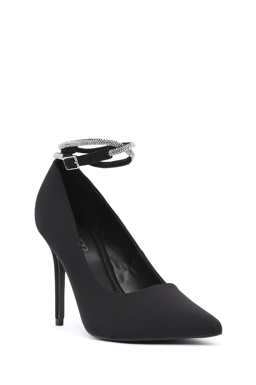 Women's Black Ankle Strap Stiletto Heel