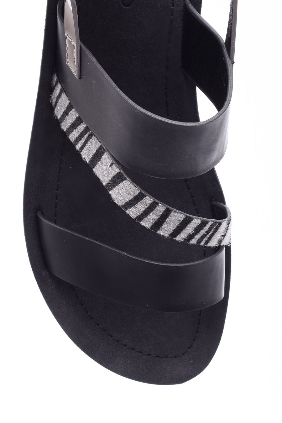Women's Silver Zebra Detailed Sandals
