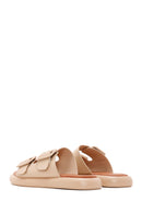 Women's Beige Double Buckle Slippers | Derimod