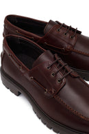 Male Brown Lace-Up Thick-Soled Leather Casual Shoes | Derimod
