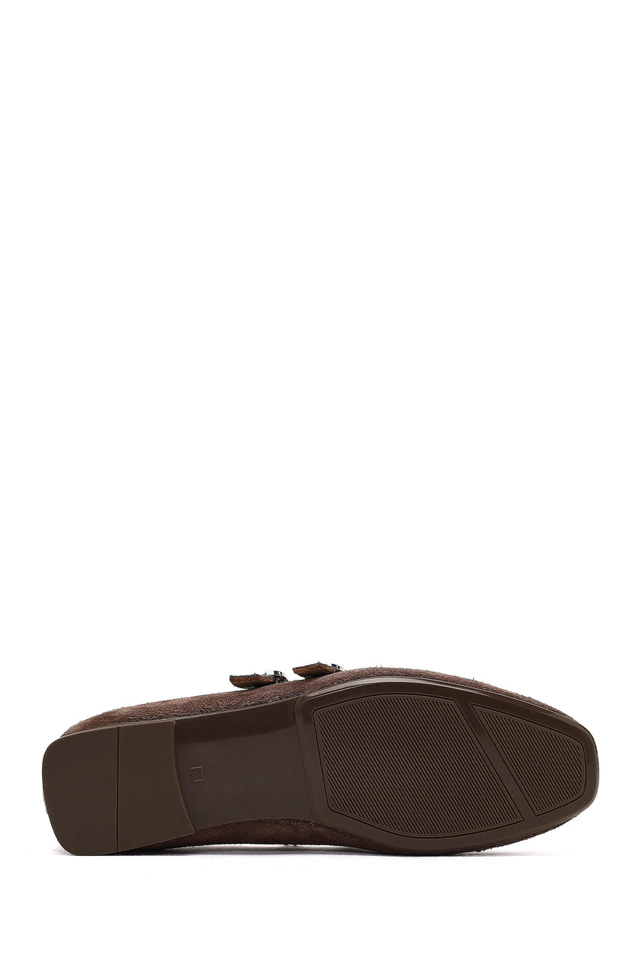 Women's Mink Double Buckle Suede Leather Ballet Flat