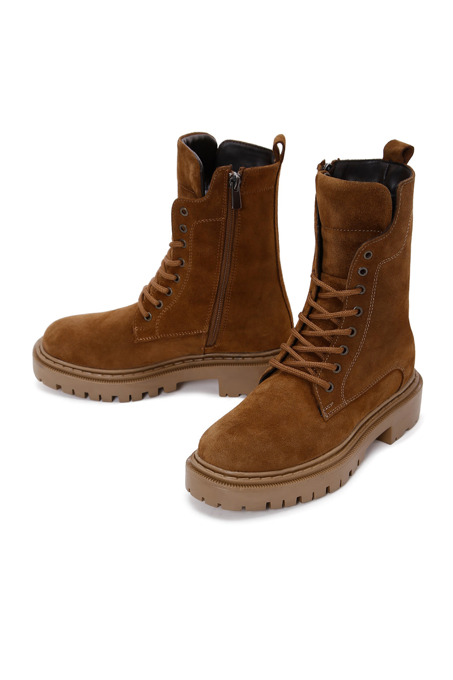 Women's Tan Suede Leather Boots