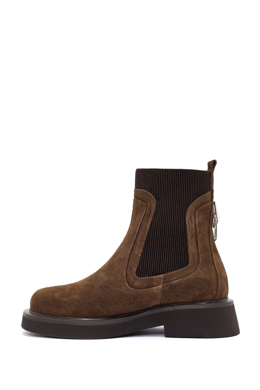 Women's Tan Suede Leather Chelsea Boots