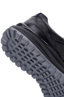 Erkek Siyah Bağcıklı Kalın Tabanlı Deri Casual Sneaker | Derimod