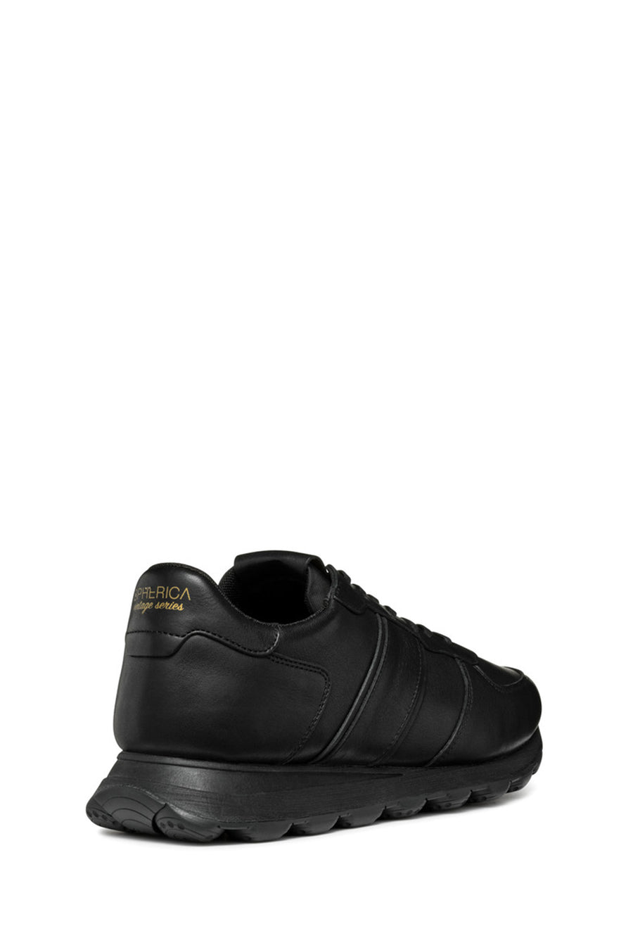 Geox Men's Black Lace-Up Leather Sneakers