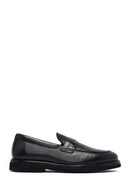 Male Black Leather Casual Loafers | Derimod