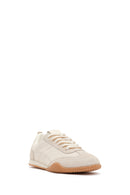 Women's Cream Lace-Up Leather Sneakers | Derimod