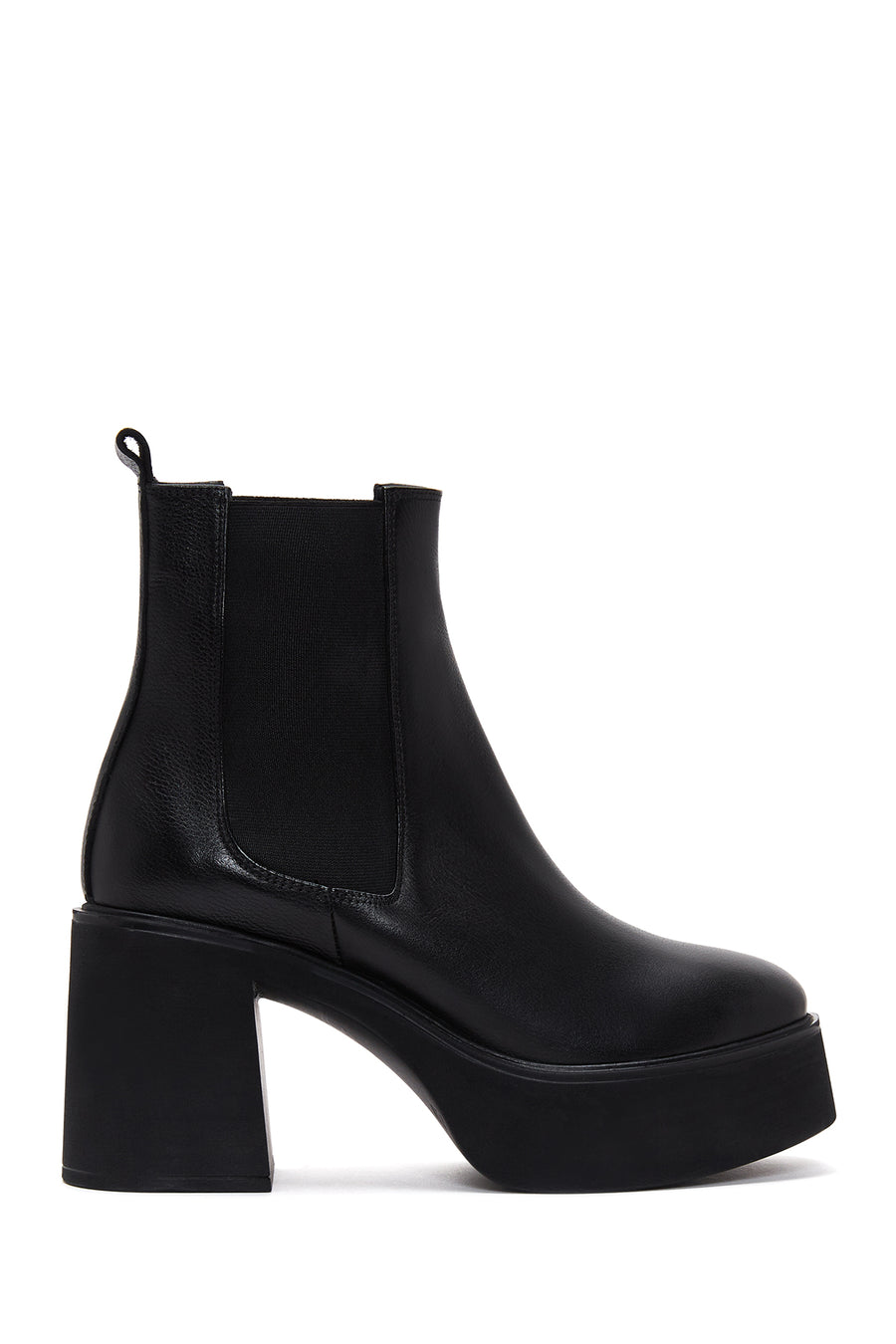 Women's Black Leather Platform Heeled Boots 22WFD150918 | Derimod