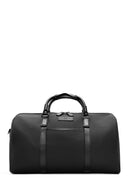 Men's Black Printed Leather Travel Bag | Derimod