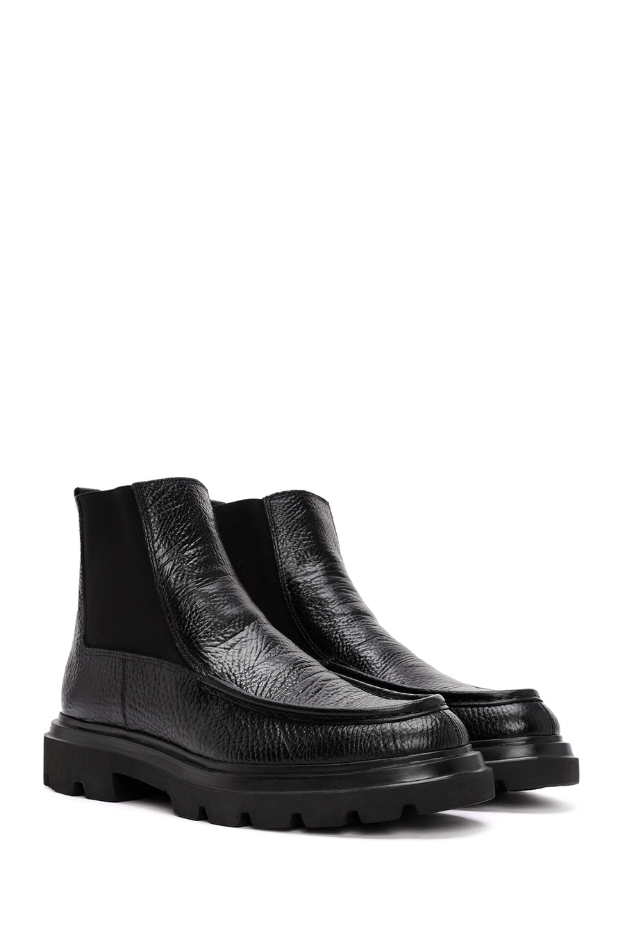 Men's Black Leather Casual Chelsea Boots