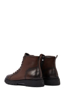 Male Brown Zip Closure Leather Casual Boots | Derimod