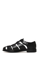 Derimod Black Male Black Leather Buckled Summery / Summer Shoes | Derimod