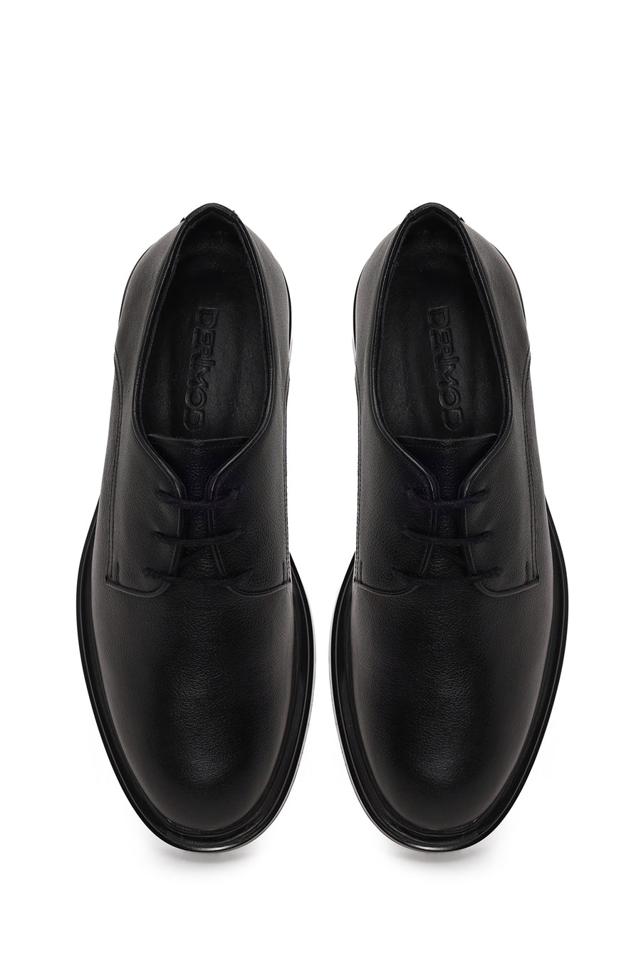 Male Black Lace-Up Leather Casual Shoes