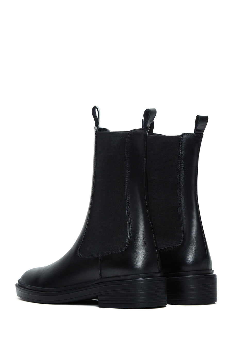 Women's Black Leather Chelsea Classic Boots