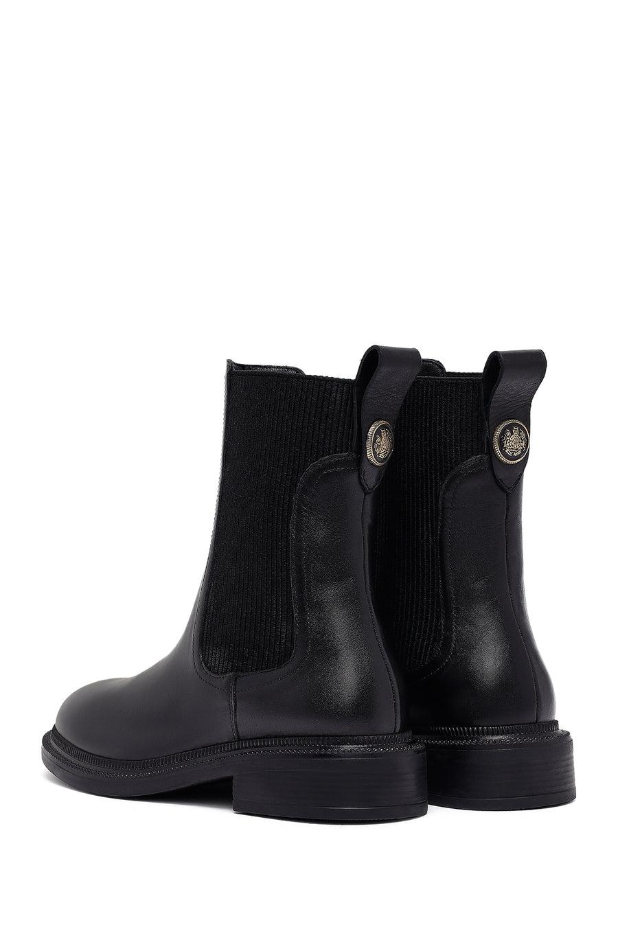 Women's Black Leather Chelsea Boot