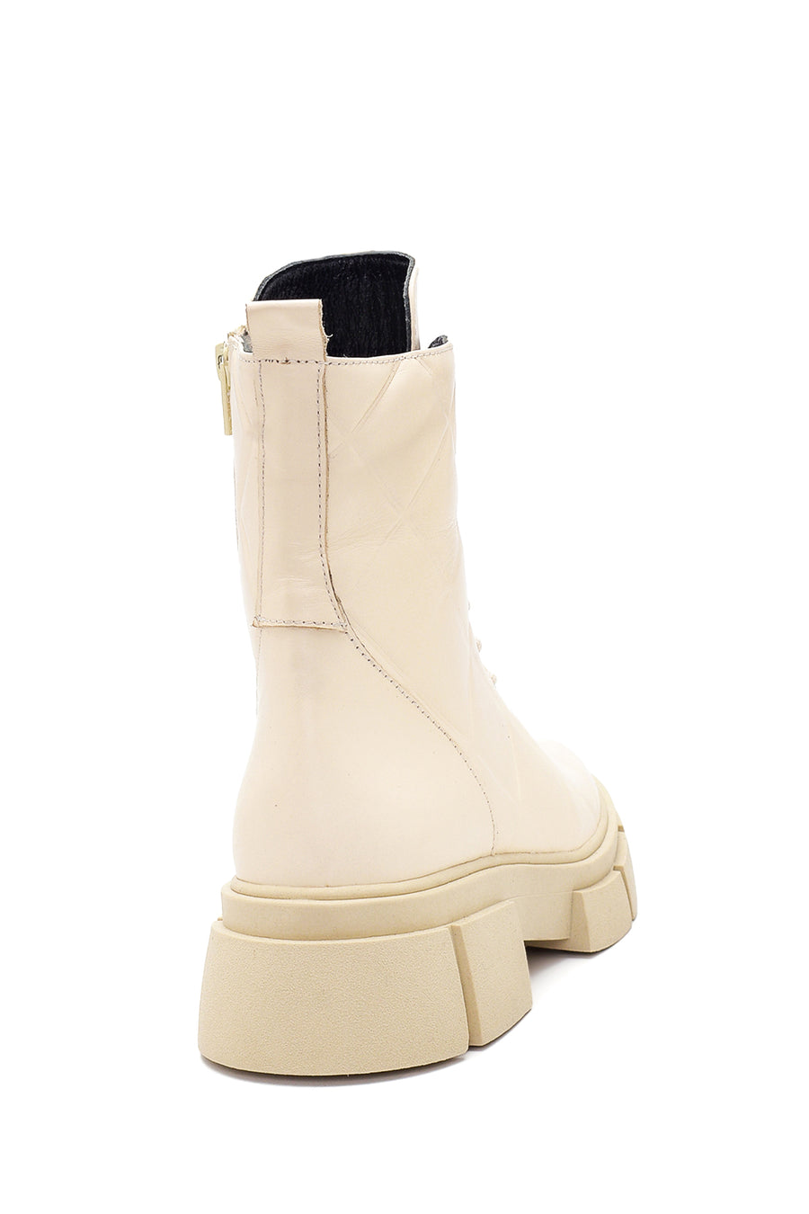 Women's Beige Leather Boots