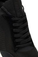 Derimod Zero Men's Black Lace-Up Thick Soled Fabric Sneaker | Derimod