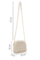 Women's Beige Knitted Patterned Long Strap Crossbody Bag | Derimod