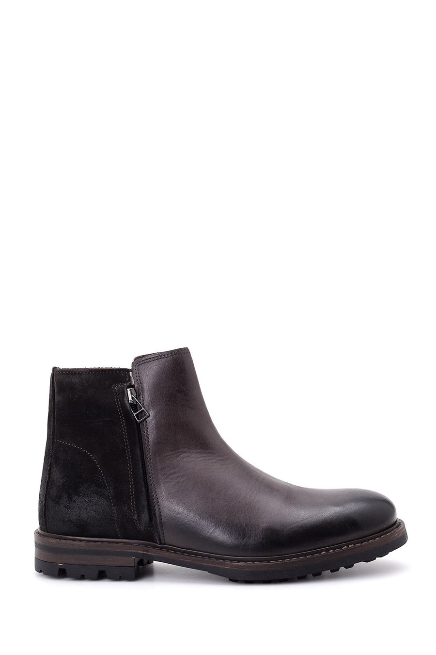 Men's Leather Boots with Suede Detail 16WFD333018 | Derimod