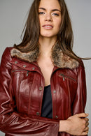 Rebecca Women's Leather Jacket | Derimod