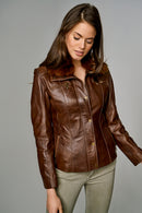 Rebecca Women's Leather Jacket | Derimod