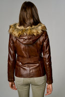 Elena Women's Leather Jacket | Derimod