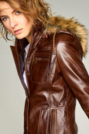 Elena Women's Leather Jacket | Derimod