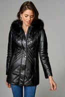 Nadine Women's Leather Jacket | Derimod