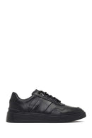 Men's Black Lace-Up Thick-Soled Leather Sneaker | Derimod