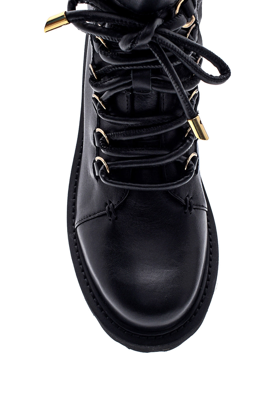 Women's Leather Buckle Detailed Boots