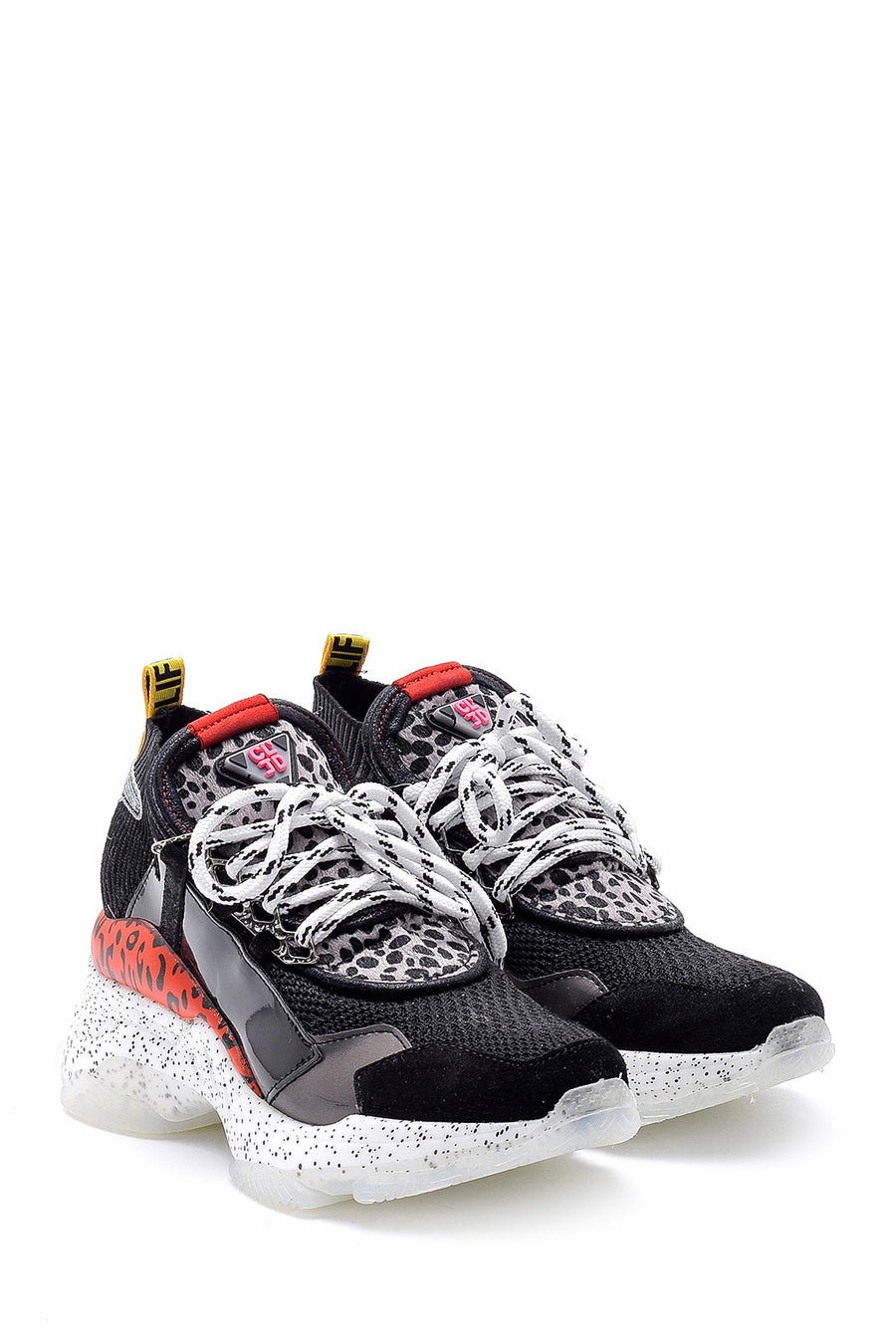 Women's High-Sole Leather Sneaker
