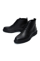 Men's Black Leather Classic Boots | Derimod
