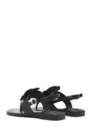 Women's Black Flower Detailed Flip Flop Sandals | Derimod