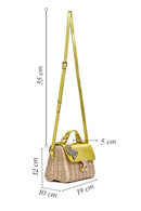 Women's Yellow Accessory Long Strap Straw Crossbody Bag | Derimod