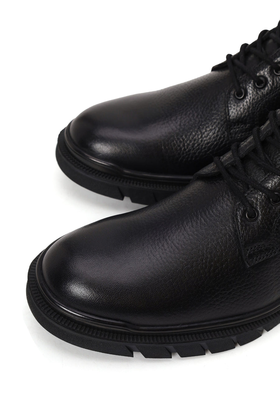 Male Black Zip Closure Leather Combat Boots