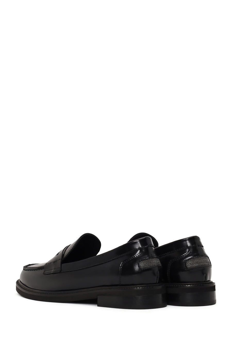 Kadın Siyah Deri Maskülen Loafer