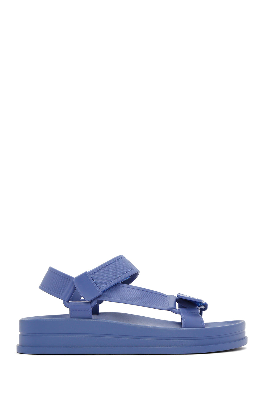 Women's Blue Strappy Thick Soled Jelly Sandals
