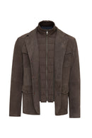 Sacramento Men's Brown Nubuck Leather Jacket | Derimod