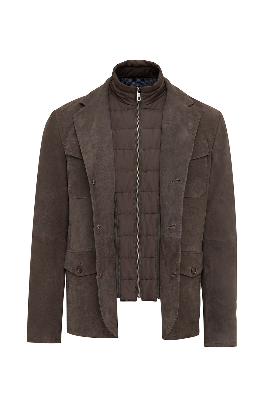 Sacramento Men's Brown Nubuck Leather Jacket