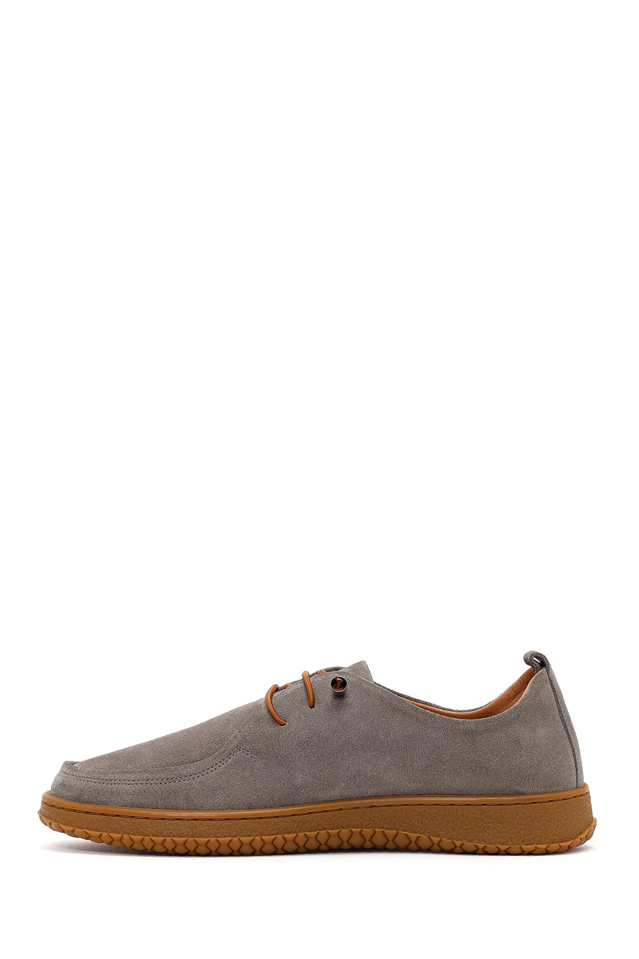 Women's Grey Lace-up Suede Leather Comfort Shoes