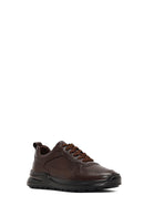 Men's Brown Lace-Up Thick-Soled Leather Casual Sneaker | Derimod