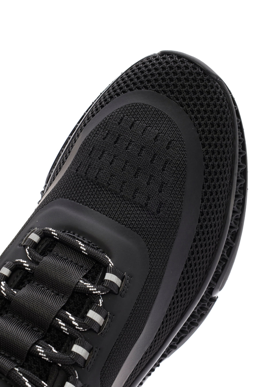 Derimod Zero Male Black Thick-Soled Lace-Up Fabric Sneaker