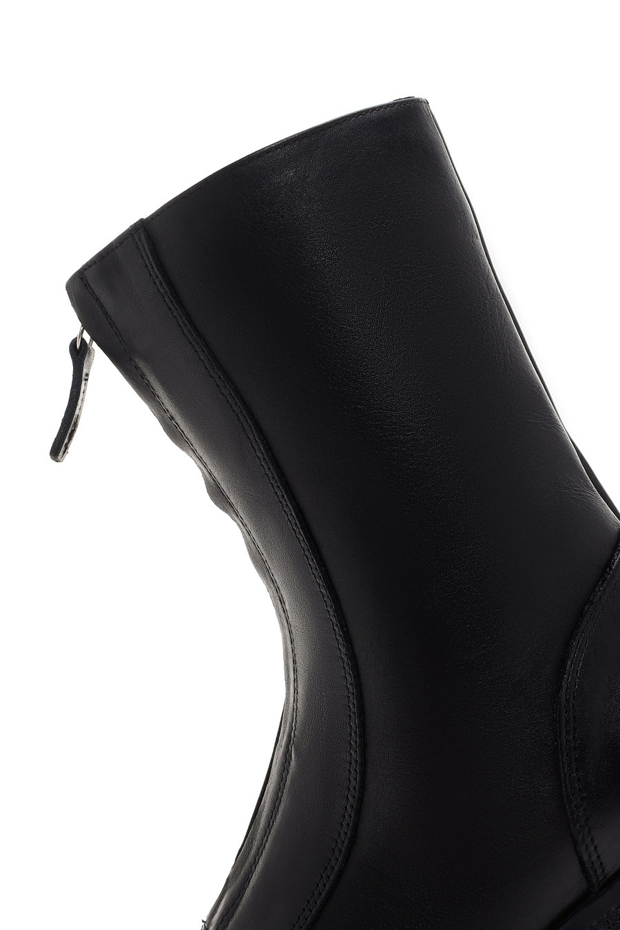Women's Black Thick Soled Zippered Leather Classic Boots