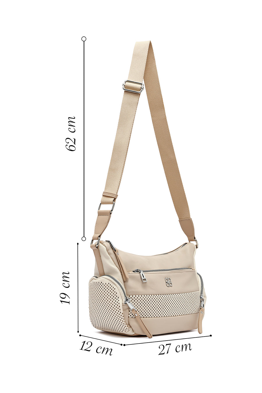 Women's Beige Long Strap Crossbody Bag