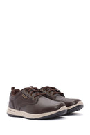 Skechers Men's Brown Delson Lace-Up Leather Casual Shoes | Derimod