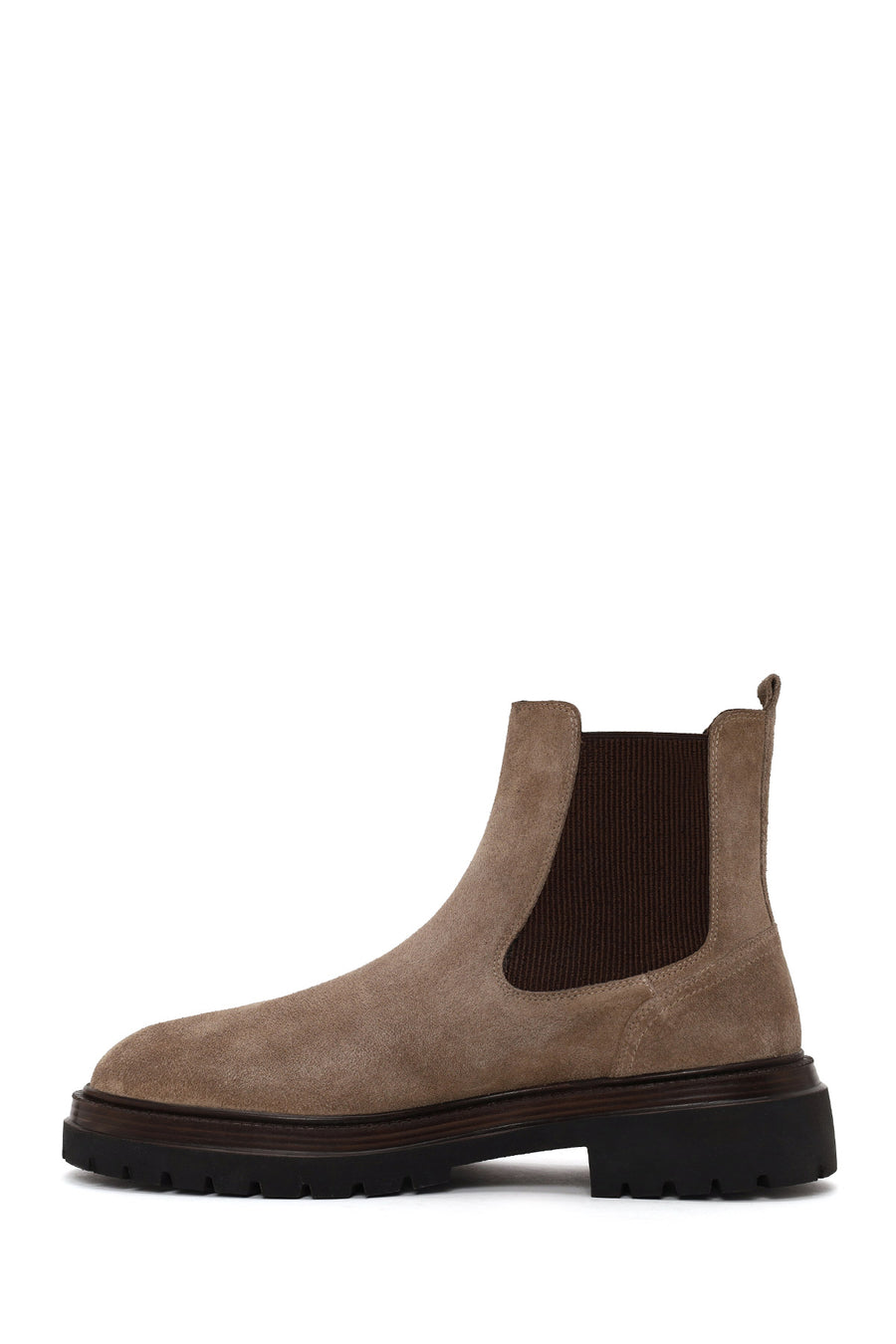 Male Beige Thick-Soled Suede Chelsea Boots