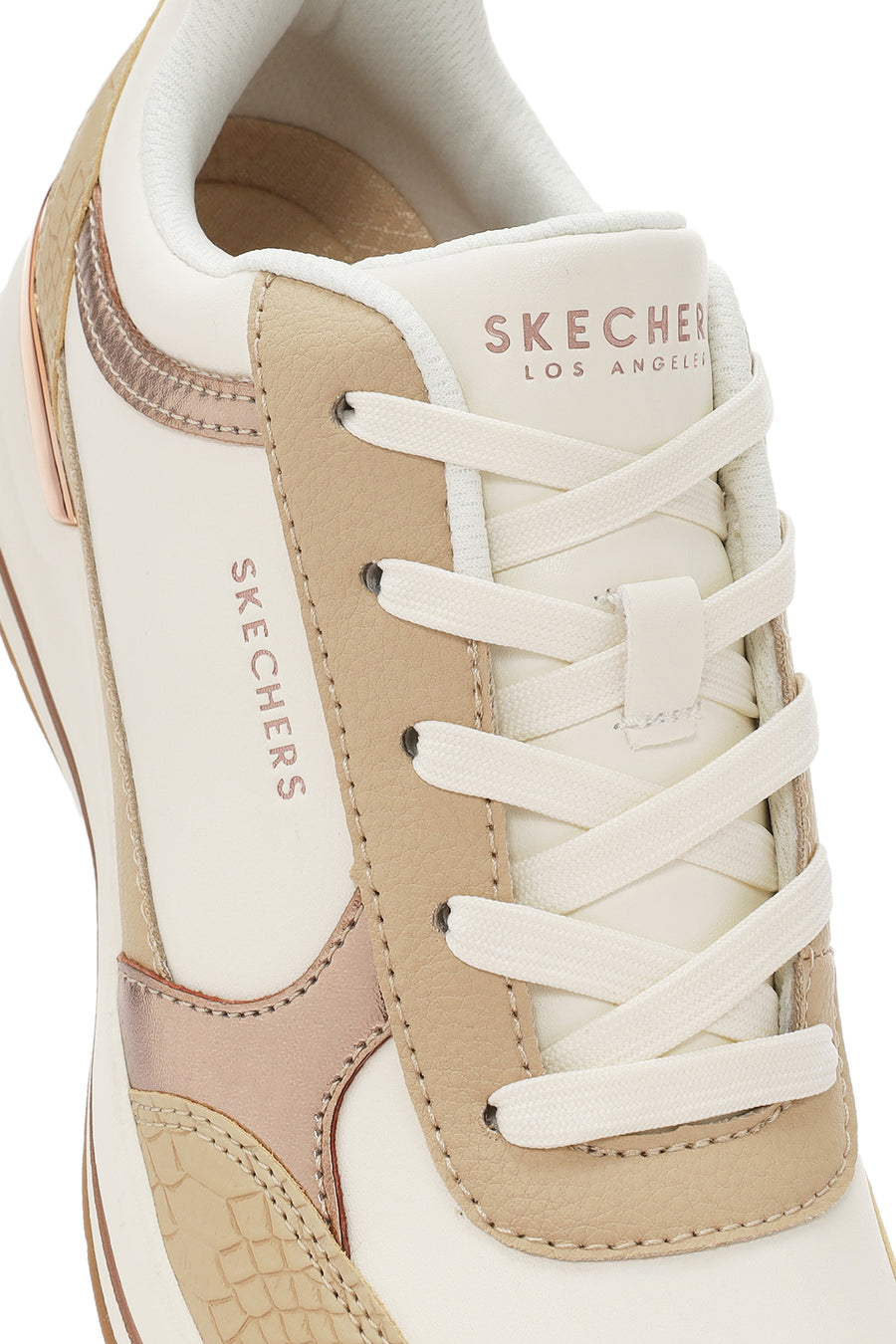 Skechers Women's White Billion 2 - Fine Shine Lace-Up Sports Sneaker