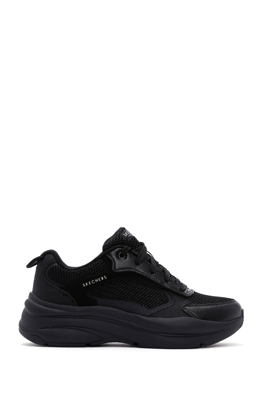 Skechers Women's Black Street Twisterz - Lighten Up Thick Soled Sneaker 177402 BBK | Derimod
