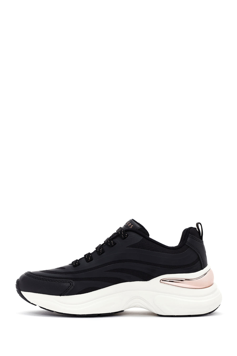 Skechers Women's Black Hazel - Step N Flow Lace Up Thick Soled Sneaker