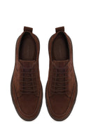 Erkek Kahverengi Bağcıklı Nubuk Deri Casual Sneaker | Derimod